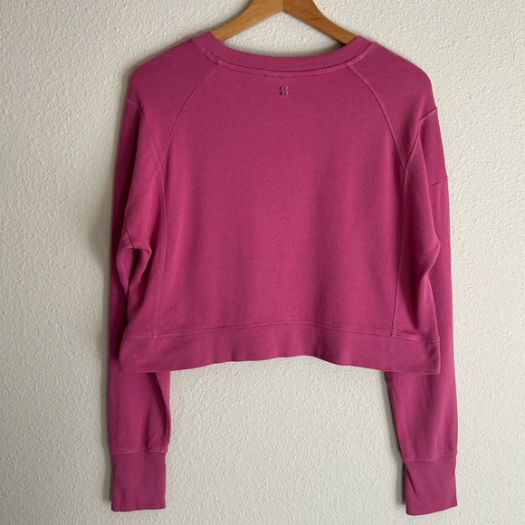 Sweaty Betty After Class Crop Sweatshirt | pink | size UK medium / US 8-10 - Picture 4 of 11
